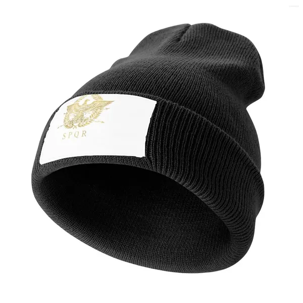 Berretti Emblema dell'Impero Romano - Logo Vintage Gold Active Spqr Berretto lavorato a maglia Nero Snapback Cappello da tè Abbigliamento da golf Donna Spiaggia da uomo
