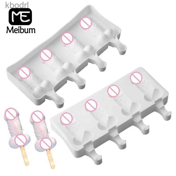 Strumenti per gelato Meibum Penis Design Stampi per ghiaccioli Silicone Dick Cube Vassoio Forme di cioccolato Stampo per ghiaccioli Bevanda fredda estiva YQ240130