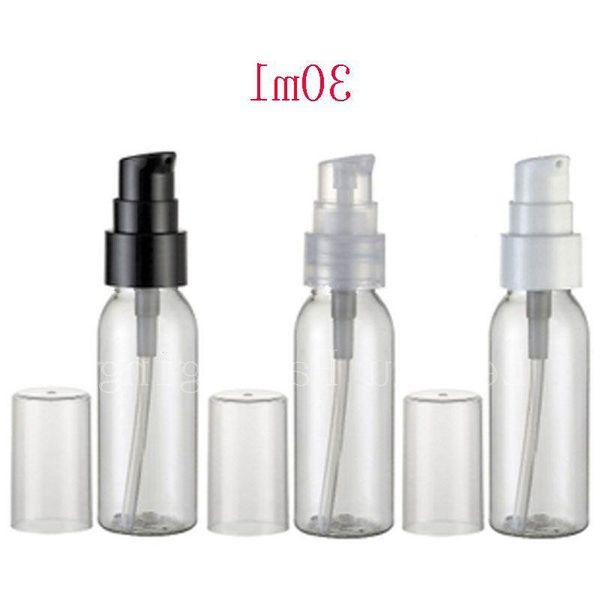 Contenitori per bottiglie di plastica da viaggio con pompa per lozione vuota trasparente da 30 ml, pompa per il trattamento di bottiglie in PET trasparente da 1 oz 100 pz/lotto Qwwhg