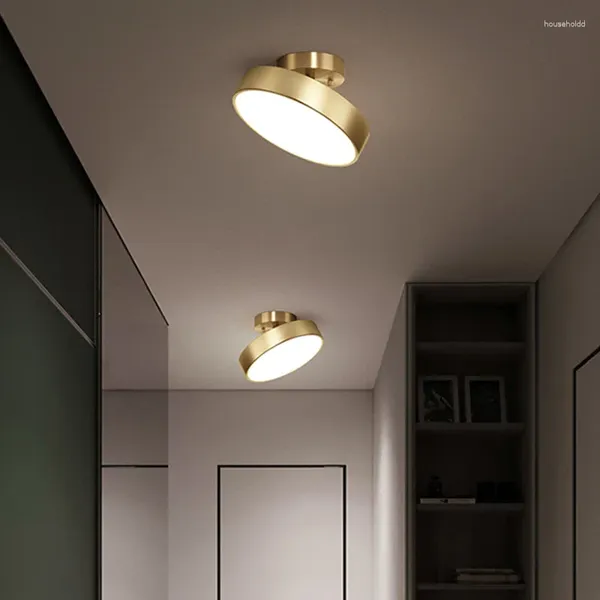 Luzes de teto modernas led para quarto sala estar luminária latão preto abajur ajuste ângulo cozinha escadas corredor decoração lâmpada