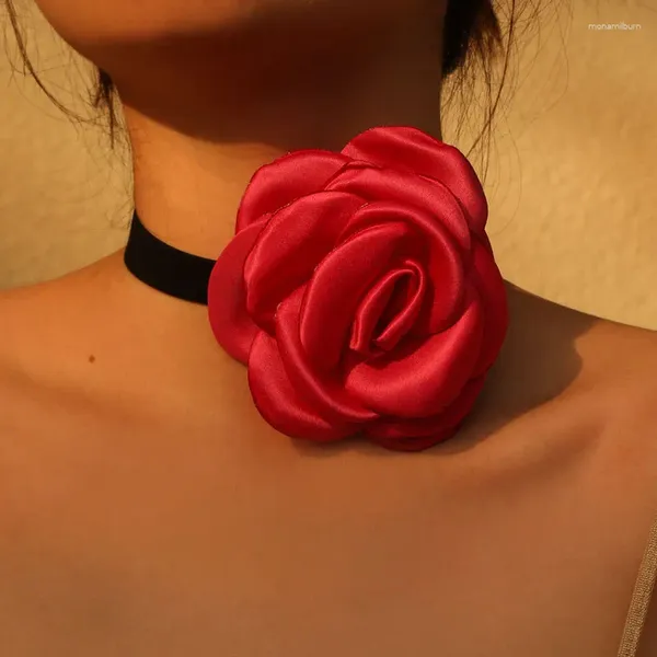 Halsband Verschiedene Farben Frauen Gothic Rosette Floral Braut Für Hochzeit Party Rose Blume Samt Halskette