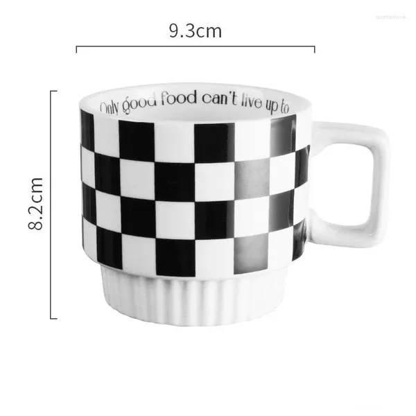 Кружки INS шахматная керамическая чашка креативная штабелируемая кофейная кружка чашки для чая, молока, посуда для питья воды, подарок на День святого Валентина