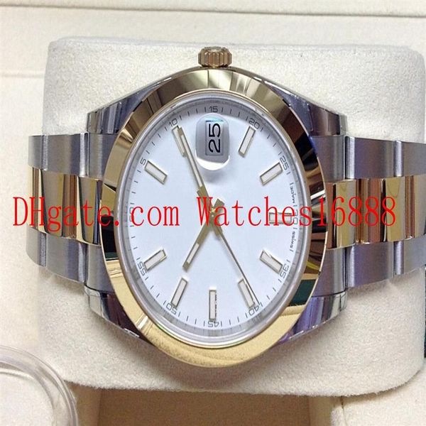 Мужские наручные часы Datejust 41 мм 126303 Двухцветные мужские часы-автоматы с белым циферблатом из нержавеющей стали и желтого золота M277V