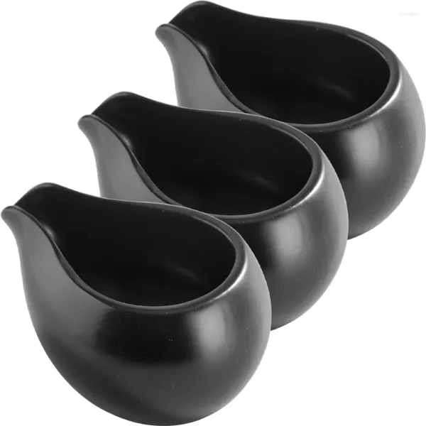 Conjuntos de louça 3 pcs boca redonda colher de leite molho balde mergulhando copo recipiente chaleira café xarope jarros caneca cerâmica titular molho barcos