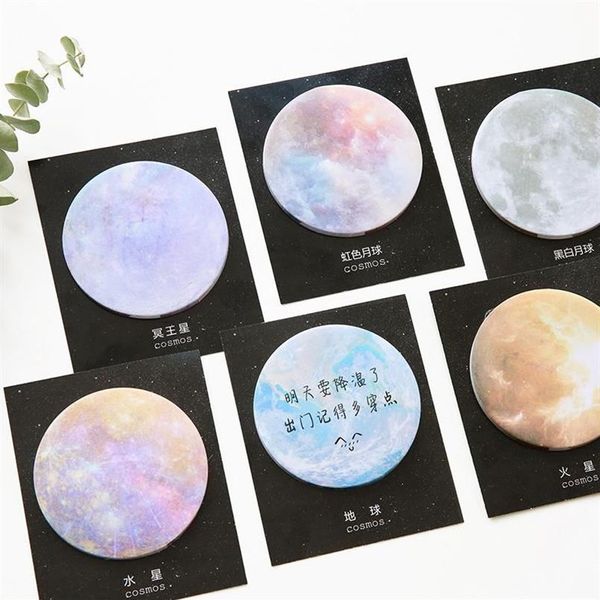 Envoltório de presente 30 folhas / pacote Kawaii Estrelas Lua Universo Tema Memo Pad Adesivos Decalque Nota Pegajosa Scrapbooking Diy Notepad Diário Schoo302d