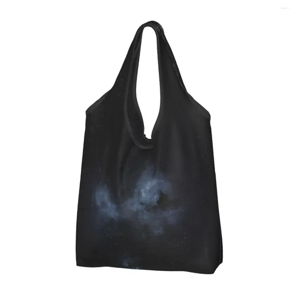 Sacos de compras Galaxy Star Night Mulheres Casual Bolsa de Ombro Grande Capacidade Tote Armazenamento Portátil Bolsas Dobráveis