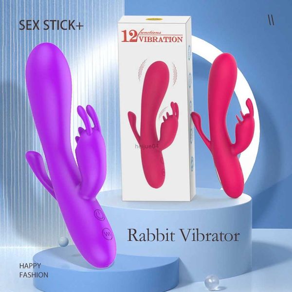 Vibradores coelho vibradores para mulheres g-ponto iniciante 12 modos rápido orgasmo vibrador feminino mamilo duplo motor clitóris estimulador brinquedos sexuais