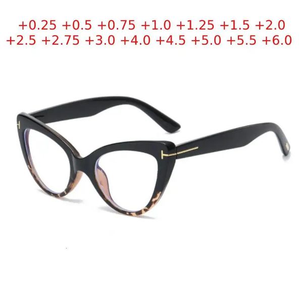 Luxus Marke Deisgner Cat Eye Lesebrille Frauen Vintage Brillen Hyperopie 0,25 0,5 1,0 1,5 2,0 2,5 Bis 6,0 240123