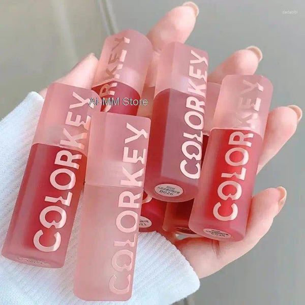 Lip Gloss Colorkey Espelho Esmalte de Longa Duração Copo Antiaderente Hidratante Batom Líquido Brilhante Natural Nu Cor Maquiagem Maquillaje