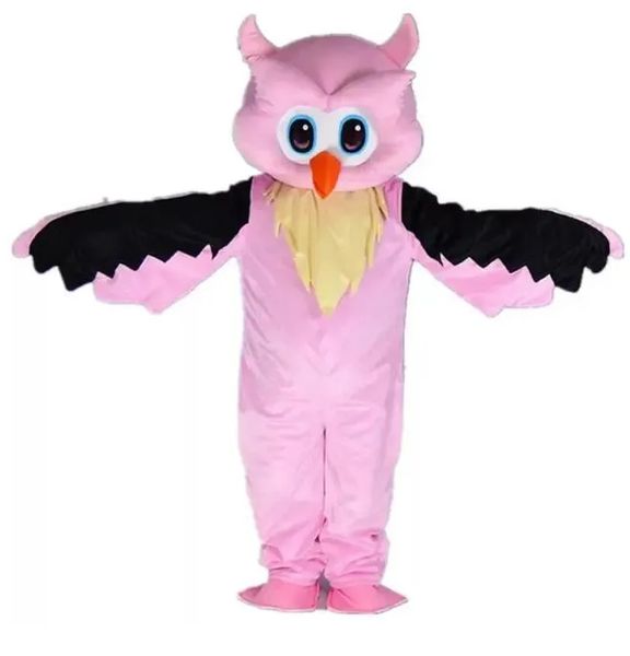 Halloween desempenho rosa coruja mascote traje para festa personagem dos desenhos animados mascote venda frete grátis suporte personalização