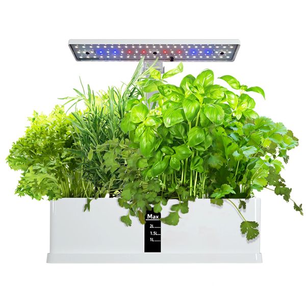 Sistema di coltivazione idroponica da giardino Kit di erbe per interni Temporizzazione automatica Luci di coltivazione a LED Pompa dell'acqua intelligente per vasi di fiori domestici 240122