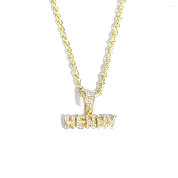 Colares Pingente Bling Hip Hop HENNY Carta Colar e 4mm Falso Massa Frita Torções Esportes Personalidade Acessórios Gif