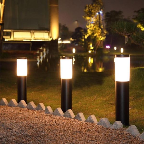 Poste de aço inoxidável lâmpada do gramado ao ar livre jardim villa pátio paisagem rua coluna caminho pátio pilar luz lamps283a