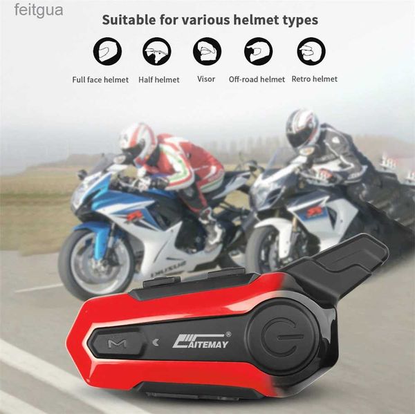 Walkie Talkie E1 Motorradhelm-Gegensprechanlage Bluetooth-Headset Wasserdichtes Motor-Gegensprechgerät 2Riders Kommunikations-Gegensprechanlage Intercomunicador YQ240130