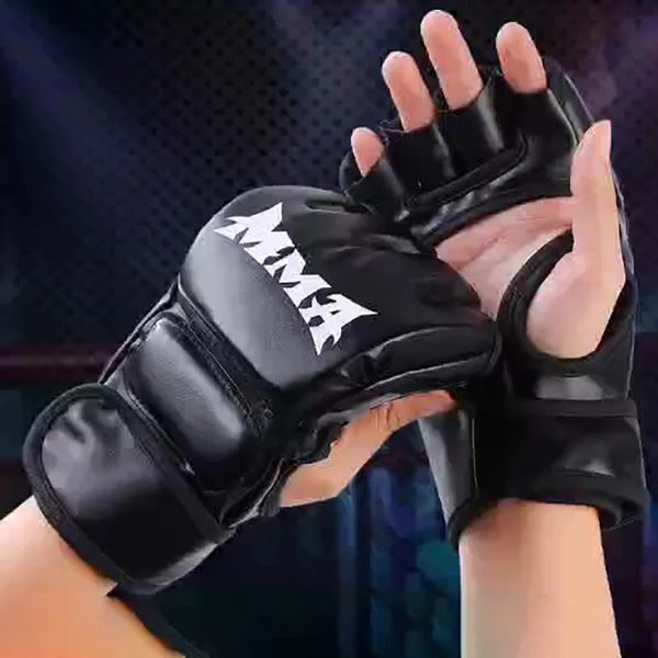 3cm grosso luvas de boxe meio dedo saco de boxe taekwondo e luvas de boxe tailandês equipamento de treinamento de boxe profissional 240119