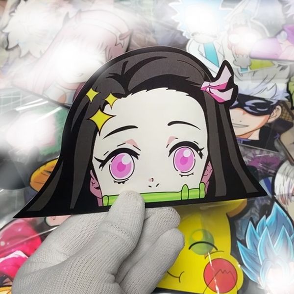 Kamado Nezuko Demon Slayer 3D Lentiküler Anime Su Geçirmez Hareket Sticker dizüstü bilgisayar, buzdolabı, kaykay, duvar dekoru çocuk oyuncak hediyeler