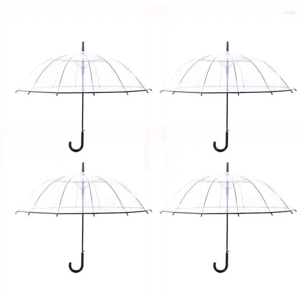 Зонты, 4 упаковки, 23 дюйма, прозрачный большой навес, автоматический открытый ветрозащитный уличный зонт