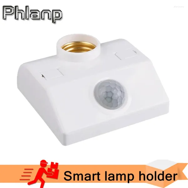 Светодиодный светильник для умного дома, основание E27, PIR-детектор движения, автоматический инфракрасный ИК-датчик человеческого тела, держатель лампы, настенная розетка