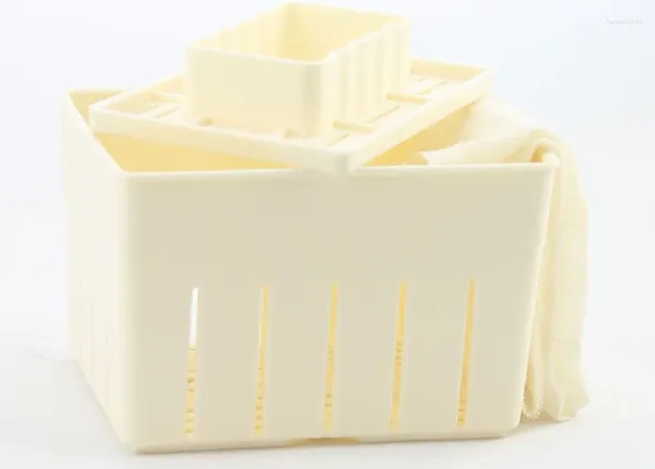 Baking Tools 3Pcs Plastic Tofu Press Mould DIY Homemade Maker Pressing Mold Kit Cheese Cloth Kitchen Tool