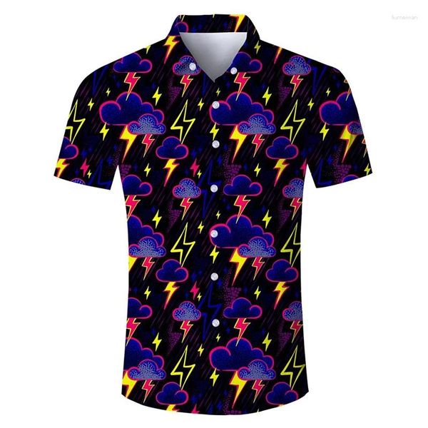 Camisas casuais masculinas vendendo camisa lapela impressão digital verão fino abstrato engraçado graffiti manga curta moda design