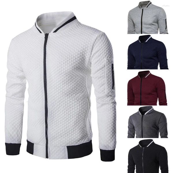 Herren-T-Shirts, langärmelig, kariert, Strickjacke, Reißverschluss, Sweatshirt, Tops, Jacke, Mantel, Oberbekleidung