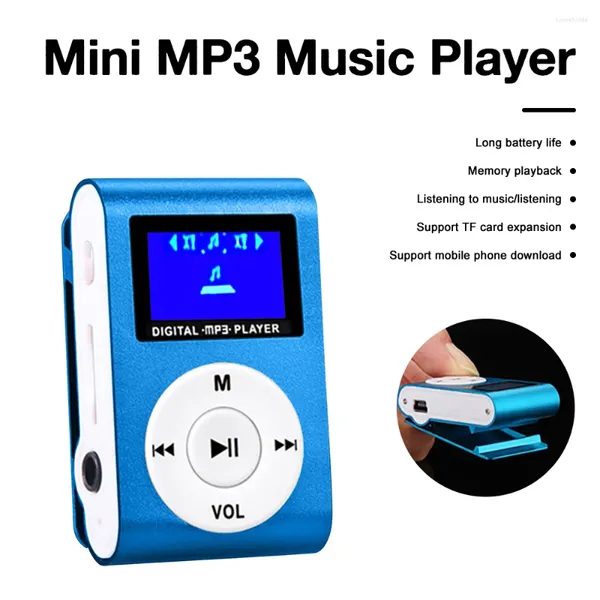 Mp3 player mini display led tipo clipe portátil esporte música walkman usb recarregável com fone de ouvido com fio para estudantes presentes das crianças