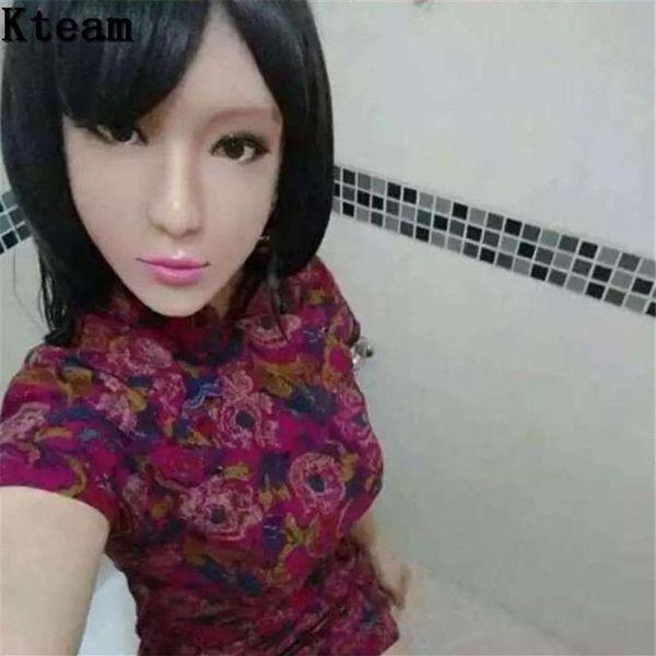 Novo engraçado realista máscara feminina para halloween humano feminino masquerade látex festa máscara sexy menina crossdress traje cosplay máscara y226m