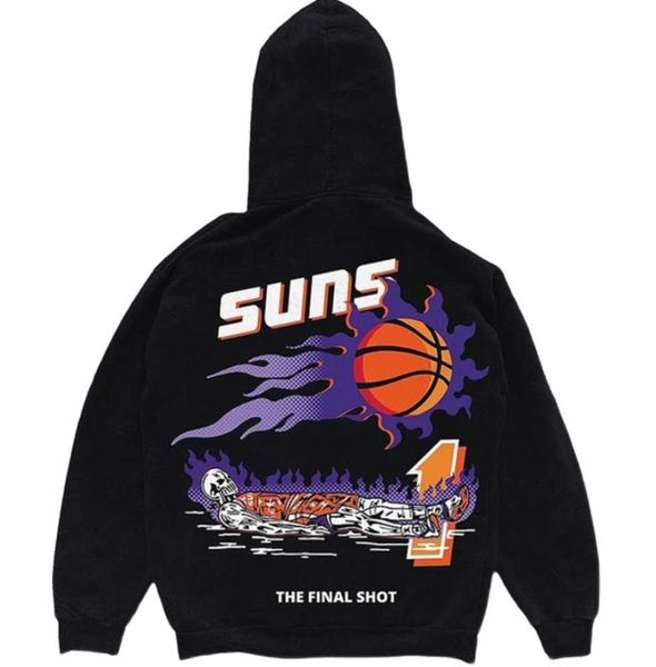 Warren High Street Suns Basketbol Sıcak Kapüşonlu Kapüşonlu Lotas Erkek Kadın Moda Sokak Giyin
