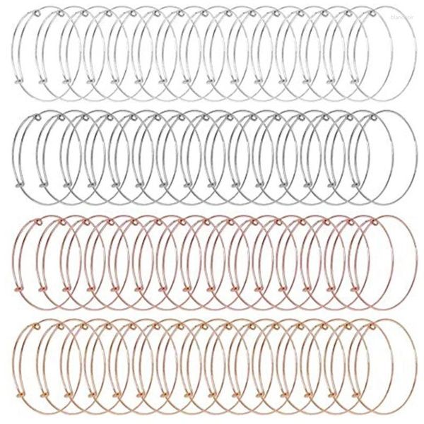 Link Pulseiras 90 Pcs Pulseira Expansível 6 Cores Fio Ajustável Aço Inoxidável Para Fazer Jóias Diy