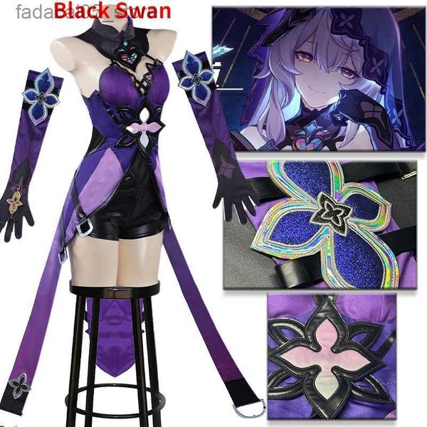 Costume a tema Cigno nero Cosplay Honkai Star Rail Come Set completo Parrucca Abito Uniforme Vestito da festa di Halloween per le donne Comic Con Anime Gioco Q240130