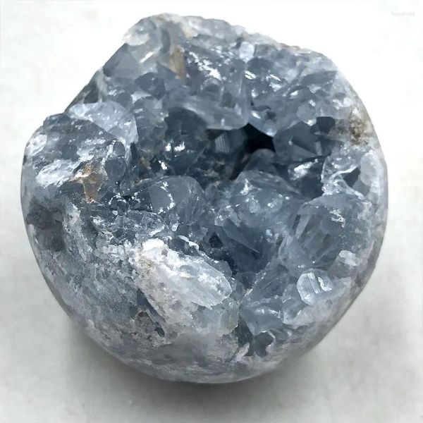 Figurine decorative 1 pz Casuale Naturale Blu Celestite Celestina Druzy Geode Cristalli di quarzo Cluster Pietre curative Decorazione della stanza di casa