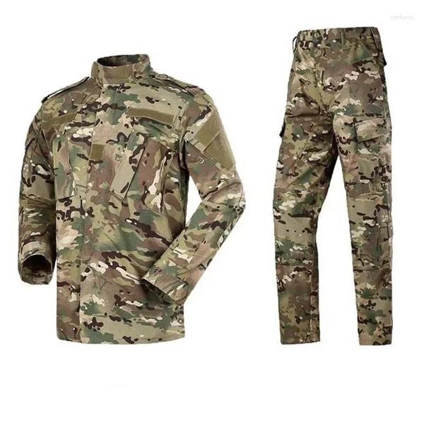 Jaquetas de caça roupas masculinas combate uniforme militar à prova vento tático camuflagem ternos do exército militar terno safari casaco calça conjunto