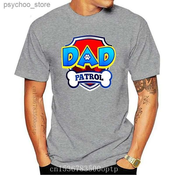 T-shirt da uomo Papà Patrol Shirt Dog Regalo divertente Festa di compleanno T-shirt nera Taglia S-3XL Maglietta regalo di compleanno Q240130