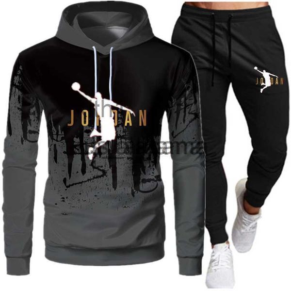 Tute da uomo Novità Giacca da donna da uomo Tuta con cappuccio Casual Pullover spesso e pantaloni lunghi Set da 2 pezzi Autunno in pile Jogger Tuta sportiva X0907 3OEG