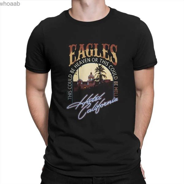 Мужские футболки, винтажная футболка с полосой для мужчин, хлопковые футболки с круглым воротником, футболка с короткими рукавами EAGLES, классическая одежда 240130