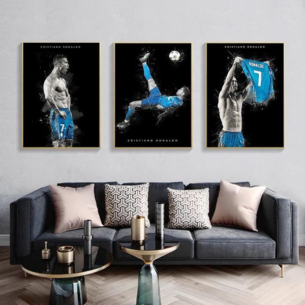 Dipinti Stella del calcio Cristiano Ronaldo Poster Decorazione della parete della stanza Pittura Atleta Fan Decorazioni per la casa Collezione di souvenir Regali