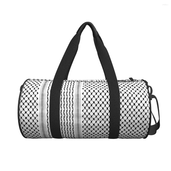 Duffel Bags Folk Padrão Saco de Viagem Abstrato Geométrico Losango Ginásio Design Masculino Grande Colorido Esportes Fitness Oxford Bolsas