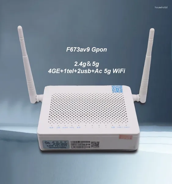 Волоконно-оптическое оборудование F673av9a GPON ONU 5G 4GE 2usb Двухдиапазонный WIFI-маршрутизатор ONT OLT F673av9 FTTH Используемый модем без питания