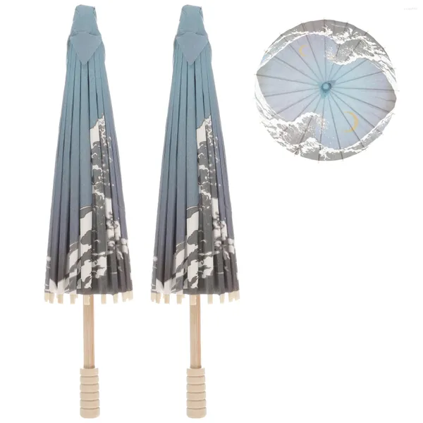 Зонты 2 шт. японский бумажный зонтик Dreses Pography реквизит сценический декоративный деревянный фестиваль ретро детский праздник винтаж