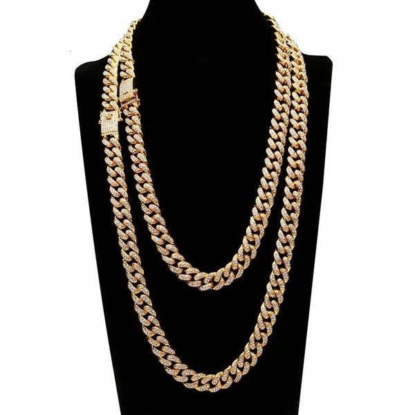 Hip-hop Cuba Chain Man Colar totalmente joalheiro Jóias Tide Hiphop Pulseira Pulseira3474