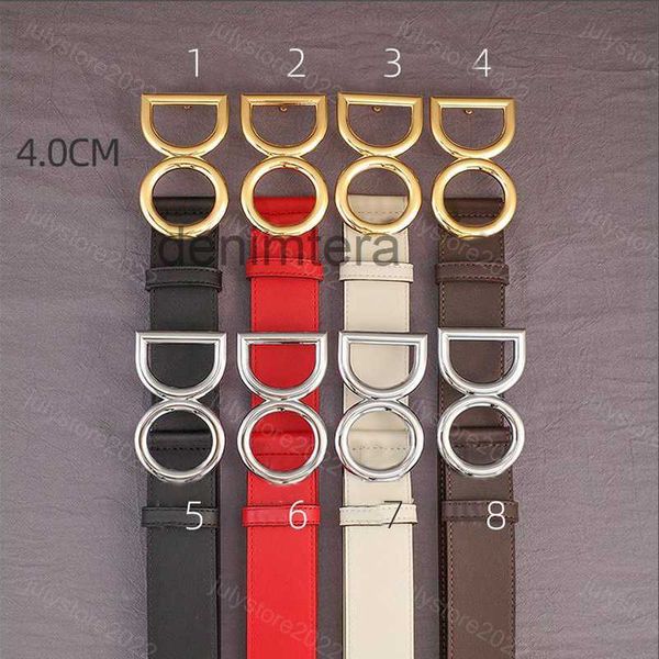 Cinture di lusso in vera pelle Cintura di design da uomo di moda Cintura Ceintures Smooth Gold g Buckle Cintura da donna Larghezza 4,0 cm Cinture rosse JU6T