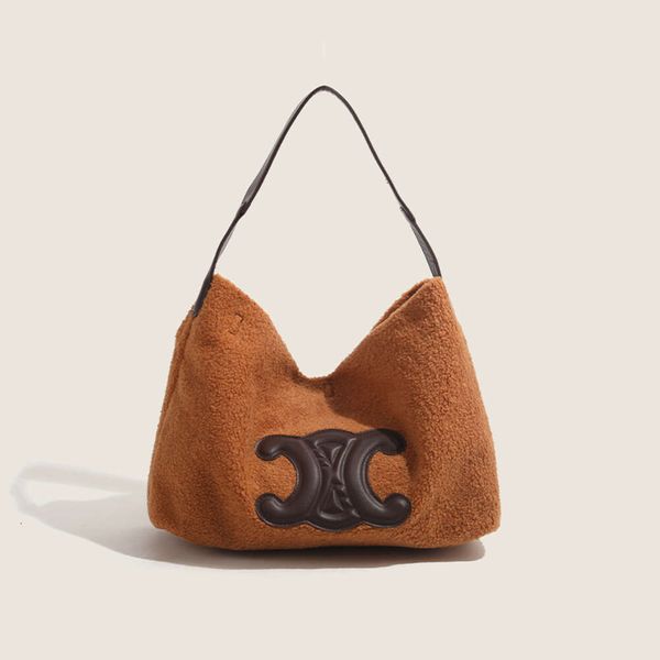 Outono e inverno cordeiro pelúcia novo design de nicho bolsa grande capacidade ombro único axilas feminino 2024 novo design moda 78% de desconto na loja atacado