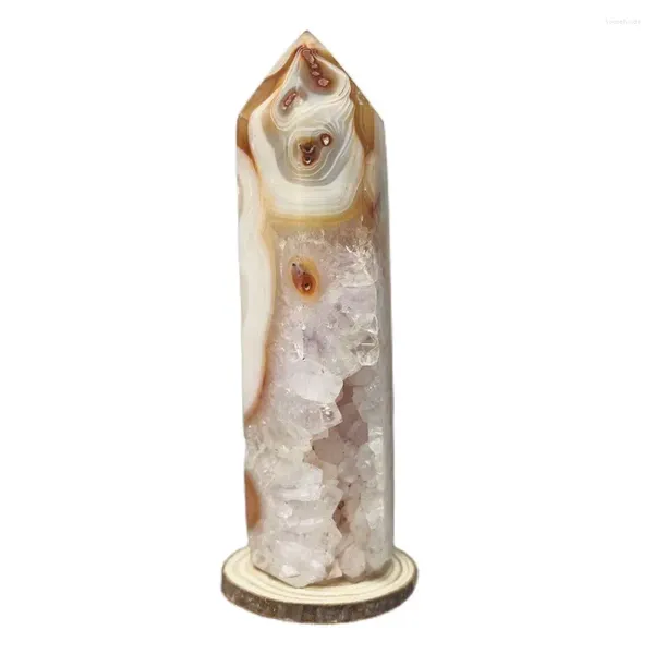 Statuette decorative Pietra naturale Corniola Agata rossa Pizzo Geode Torre Obelisco Roccia spirituale Decorazioni per la casa Pregare per la guarigione dei cristalli