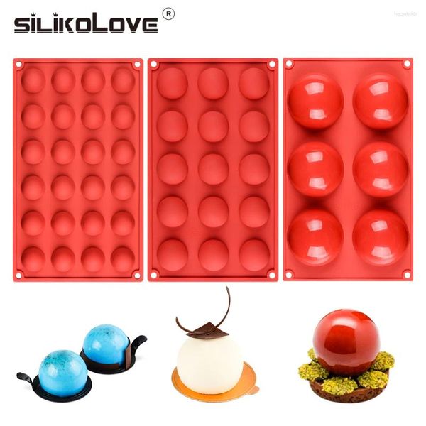 Moldes de cozimento SILIKOLOVE 11 Tamanho Semi Esfera Molde de Silicone Semicírculo Moldes para Bolo de Chocolate Cúpula Mousse Molde de Geléia