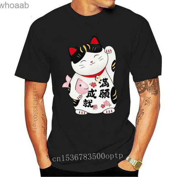 T-shirt da uomo Nuova maglietta giapponese Maneki Neko Lucky Cat Kawaii Anime Regali di San Valentino Donna Uomo 240130