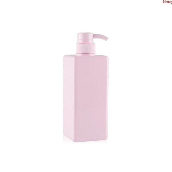 650ML 10 pz/lotto Quadrato Rosa Pompa della Lozione Bottiglia di Dispenser di Sapone Crema Vuota Shampoo Gel Doccia Containergoods Okobn