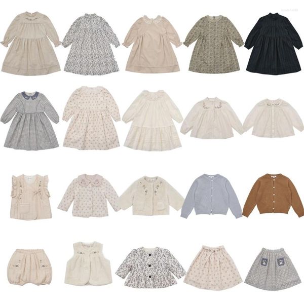 Conjuntos de roupas bebê menina roupas lou marca 2024 inverno crianças vestidos para meninas bonito manga longa camisola princesa algodão criança meninos outwear