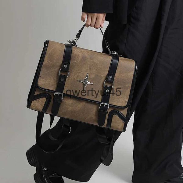 Mochila Japão estilo mochilas para mulheres designer de luxo andbags bolsas 2024 novo em pu metal seet rebite cinto fivela decoração soulderqwertyui45