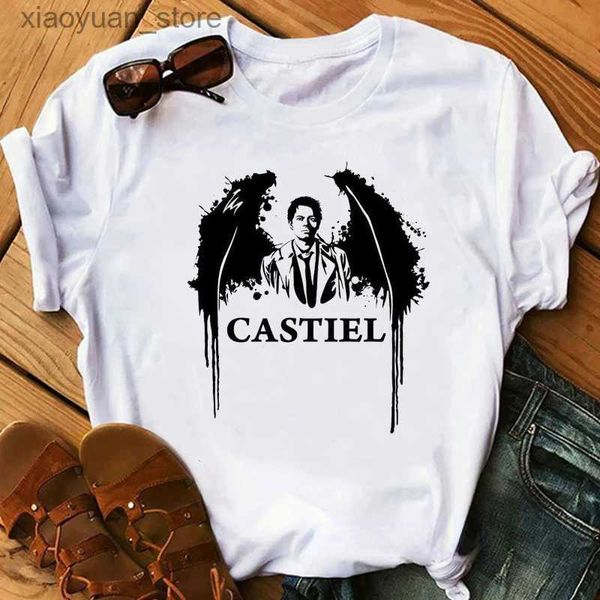 Женская футболка винтажная женская футболка Carry On My Wayward Son Angel Wings Car Print Femme Supernatural футболка летняя футболка с графическим рисунком 240130