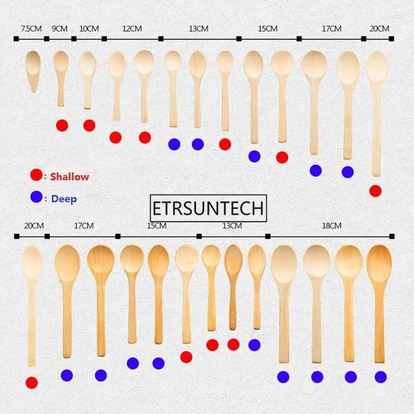 Cucchiai 500 pz/lotto Condimento Utensile Cucchiaio Da Caffè Piccola Cucina In Legno Cucchiaino Da Cucina Per Bambini Gelato Stoviglie Strumento